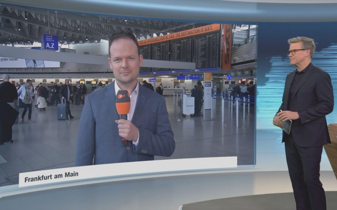 Live fürs ZDF am Frankfurter Flughafen